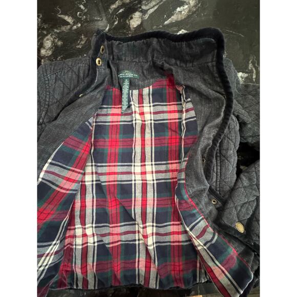 Lauren Ralph Lauren Quilted Barn Coat collar Dark Gray Winter Plaid Lining XS - Picture 4 of 8